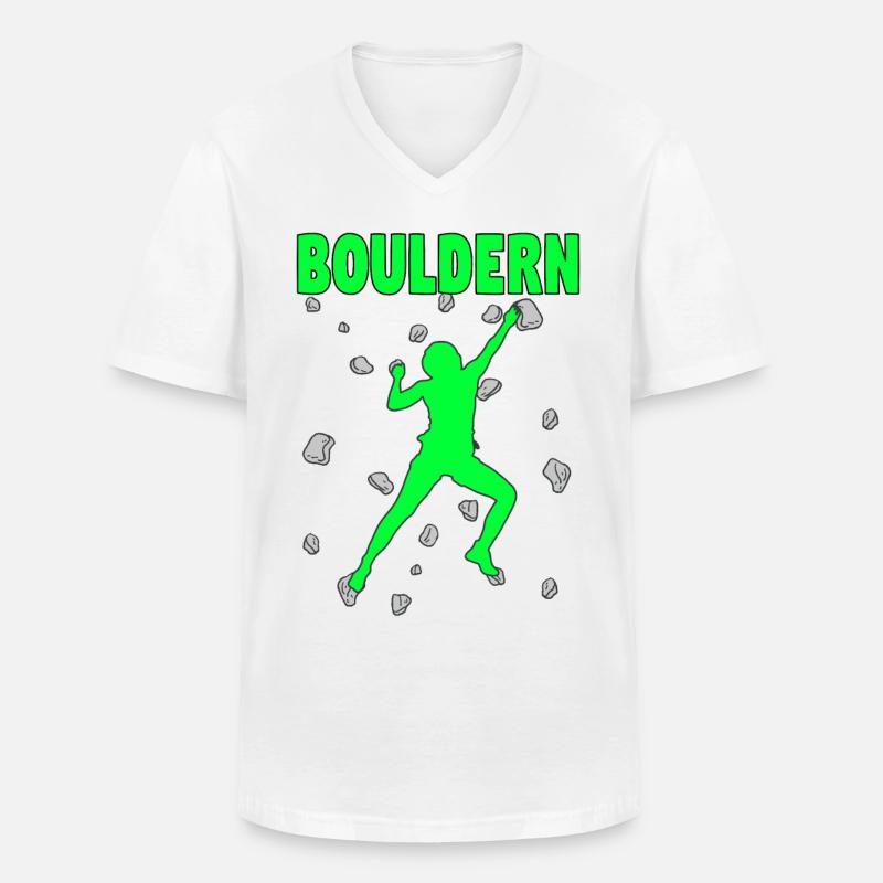 Bouldern Boulder Klettern Boulderer Bouldering - Männer-T-Shirt mit V-Ausschnitt - Weiß
