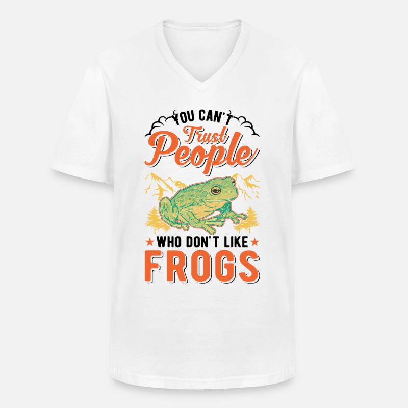 Frosch Geschenk Laubfrosch - Männer-T-Shirt mit V-Ausschnitt - Weiß