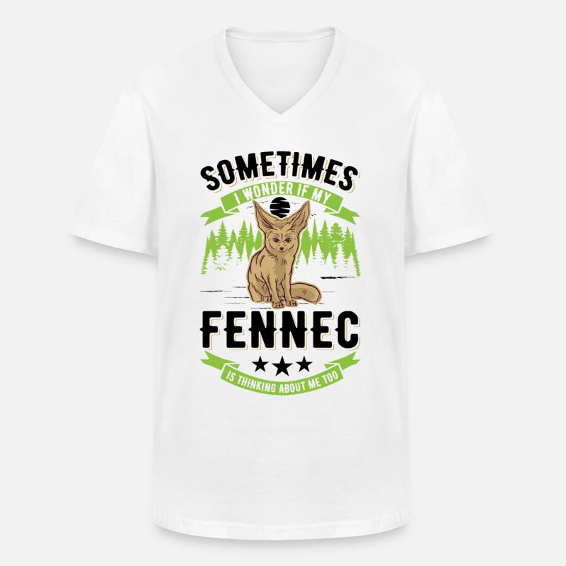 Fennek Geschenk Fennec Wüstenfuchs - Männer-T-Shirt mit V-Ausschnitt - Weiß