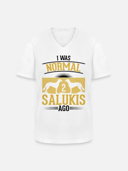 Saluki Dog Persian Greyhound - Men's V-Neck T-Shirt - white