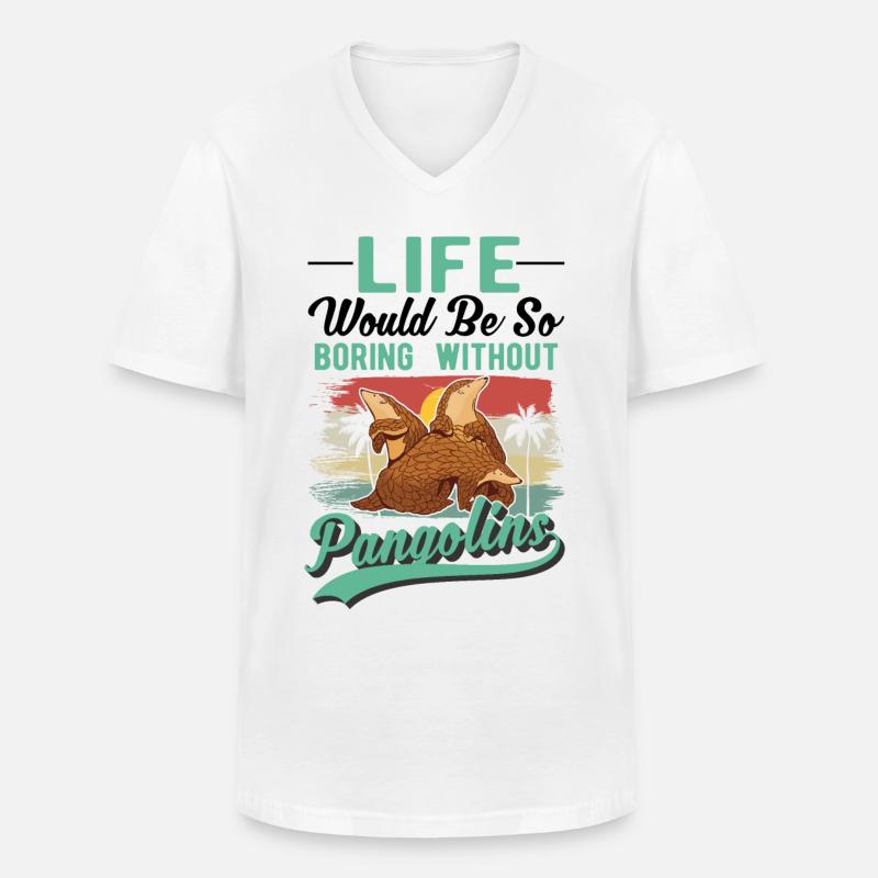 Pangolin Geschenk Schuppentier - Männer-T-Shirt mit V-Ausschnitt - Weiß
