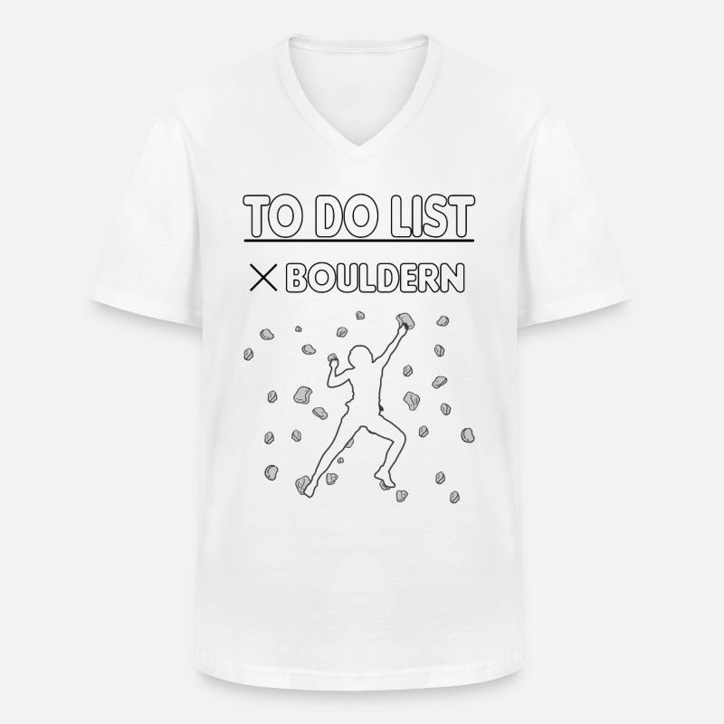 Bouldern Boulder Klettern Boulderer Bouldering - Männer-T-Shirt mit V-Ausschnitt - Weiß