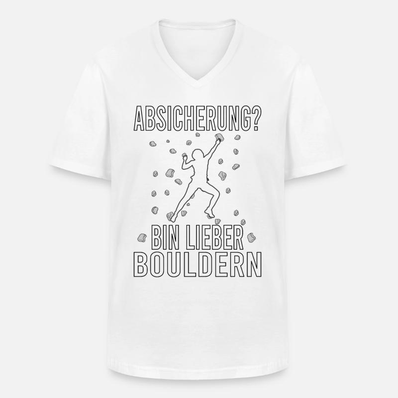 Bouldern Boulder Klettern Boulderer Bouldering - Männer-T-Shirt mit V-Ausschnitt - Weiß