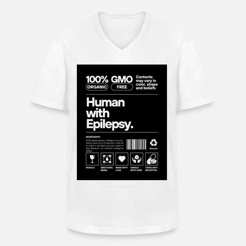 Human with Epilepsy - Men's V-Neck T-Shirt - white