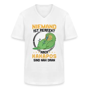 Kakapo ist nicht perfekt flugunfähiger Papagei - Männer-T-Shirt mit V-Ausschnitt - Weiß - Vorne - AI Model Male 185 light (185cm)