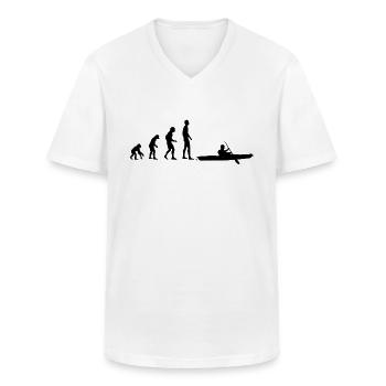 Kajak Evolution Paddeln Kanu - Männer-T-Shirt mit V-Ausschnitt - Weiß - Vorne - AI Model Male 185 light (185cm)