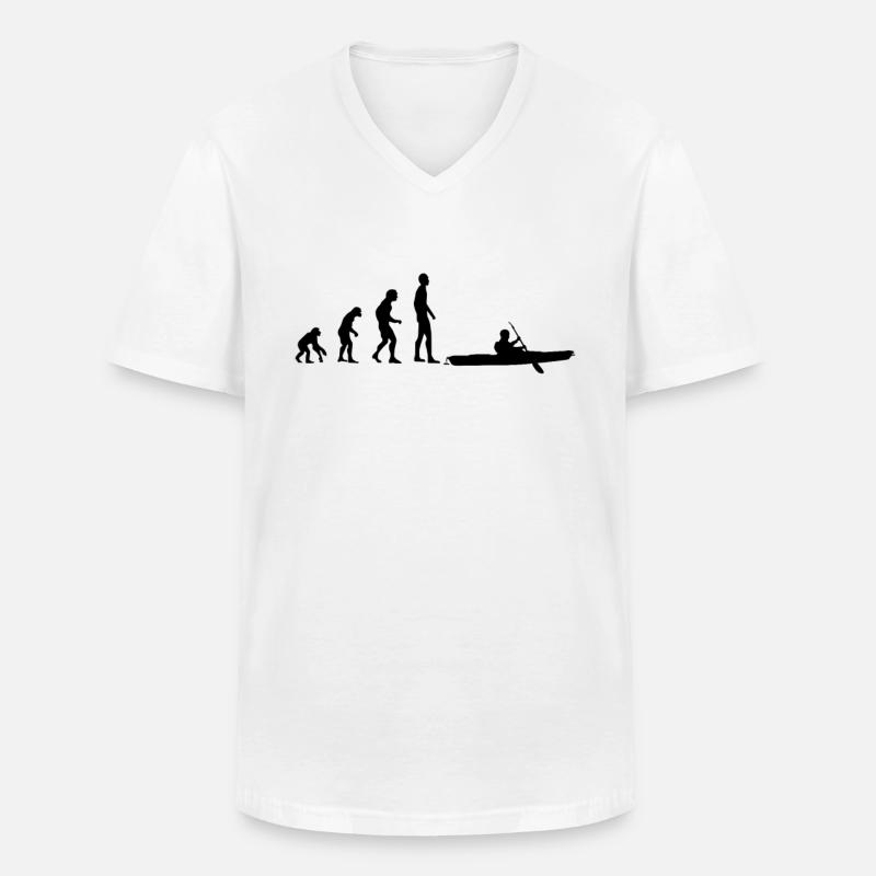 Kayak Evolution Paddling Canoe - Men's V-Neck T-Shirt - white
