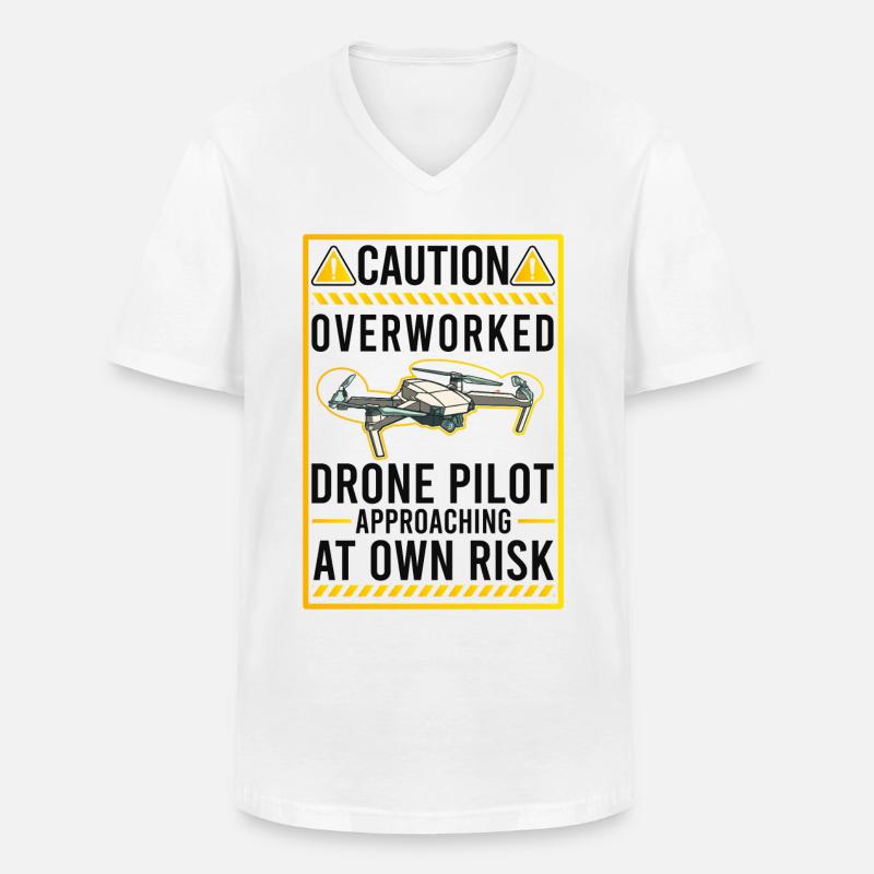 Attention: Revised Drone Pilot Drones - Men's V-Neck T-Shirt - white