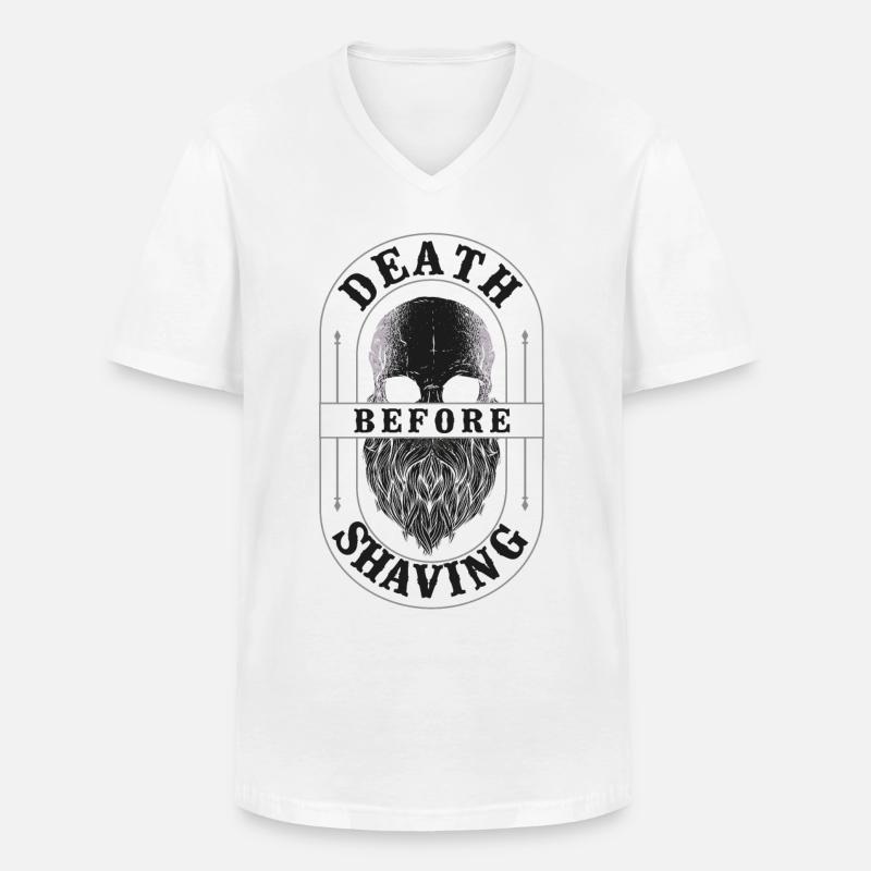 Beard Lover Bearded Man Death - Männer-T-Shirt mit V-Ausschnitt - Weiß
