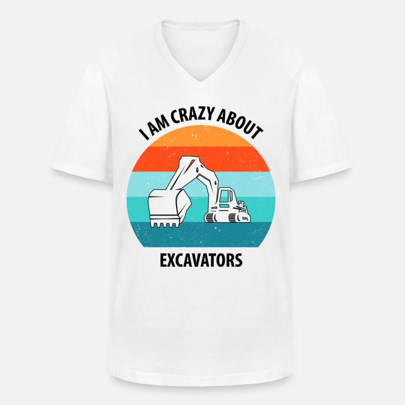 Bagger Baggerfahrer Baggerwagen - Männer-T-Shirt mit V-Ausschnitt - Weiß