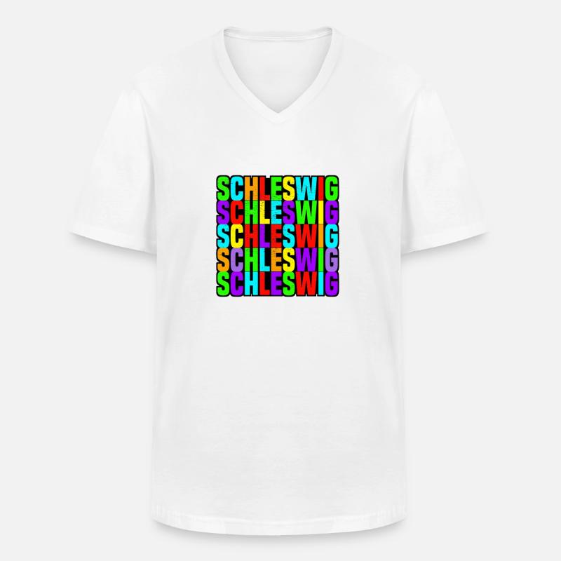 Schleswig - Männer-T-Shirt mit V-Ausschnitt - Weiß