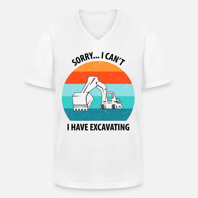 Bagger Baggerfahrer Baggerwagen - Männer-T-Shirt mit V-Ausschnitt - Weiß