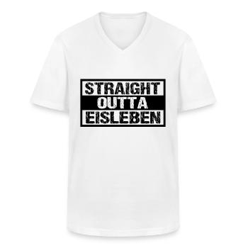 Eisleben - Männer-T-Shirt mit V-Ausschnitt - Weiß - Vorne - AI Model Male 185 light (185cm)
