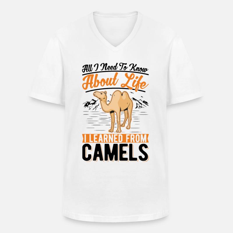 Kamel Liebhaber Ägypten - Männer-T-Shirt mit V-Ausschnitt - Weiß