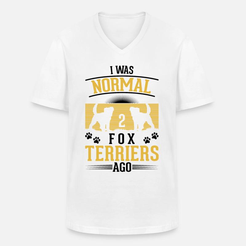 Foxterrier Drahthaar Geschenk - Männer-T-Shirt mit V-Ausschnitt - Weiß