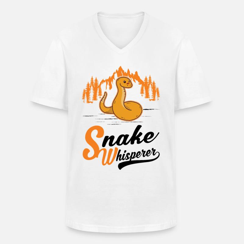 Schlangen Flüsterer Schlangenliebhaber - Männer-T-Shirt mit V-Ausschnitt - Weiß
