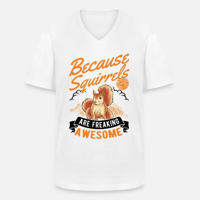 Eichhörnchen Geschenk Squirrel Grauhörnchen - Männer-T-Shirt mit V-Ausschnitt - Weiß