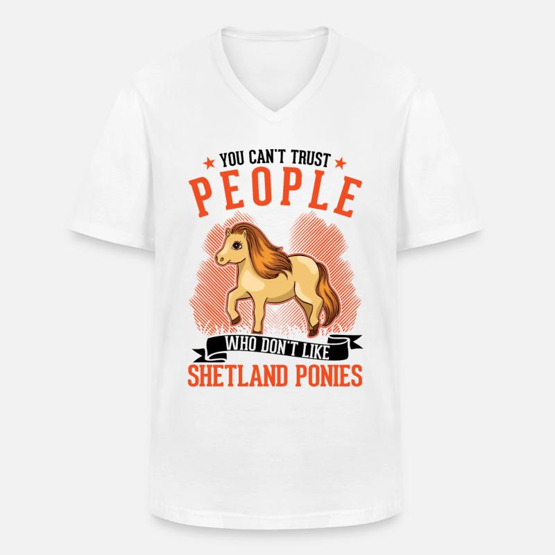 Shetland Pony Geschenk Shetty - Männer-T-Shirt mit V-Ausschnitt - Weiß