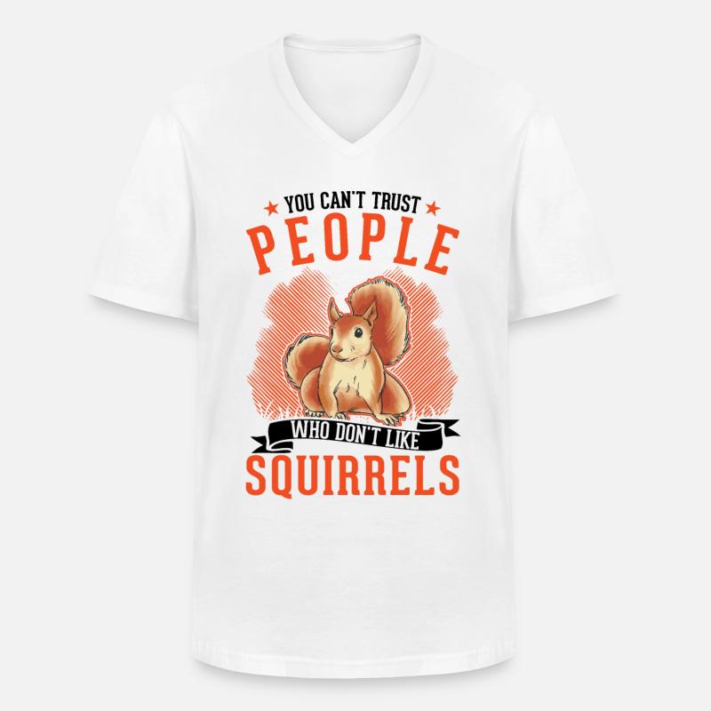 Squirrel Gift Grey Squirrel - Men's V-Neck T-Shirt - white