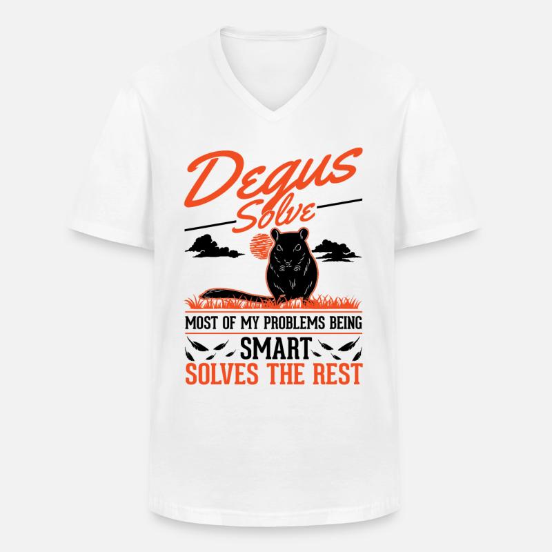 Degu Geschenk Strauchratte Walddegu - Männer-T-Shirt mit V-Ausschnitt - Weiß