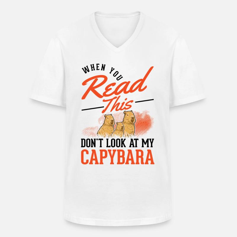 Capybara Gift Capibara Capybara - Men's V-Neck T-Shirt - white