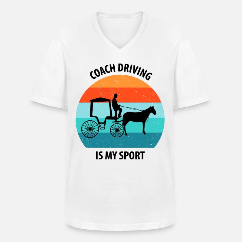 Kutscher Kutsche Pferdekutscher Kutschieren - Männer-T-Shirt mit V-Ausschnitt - Weiß