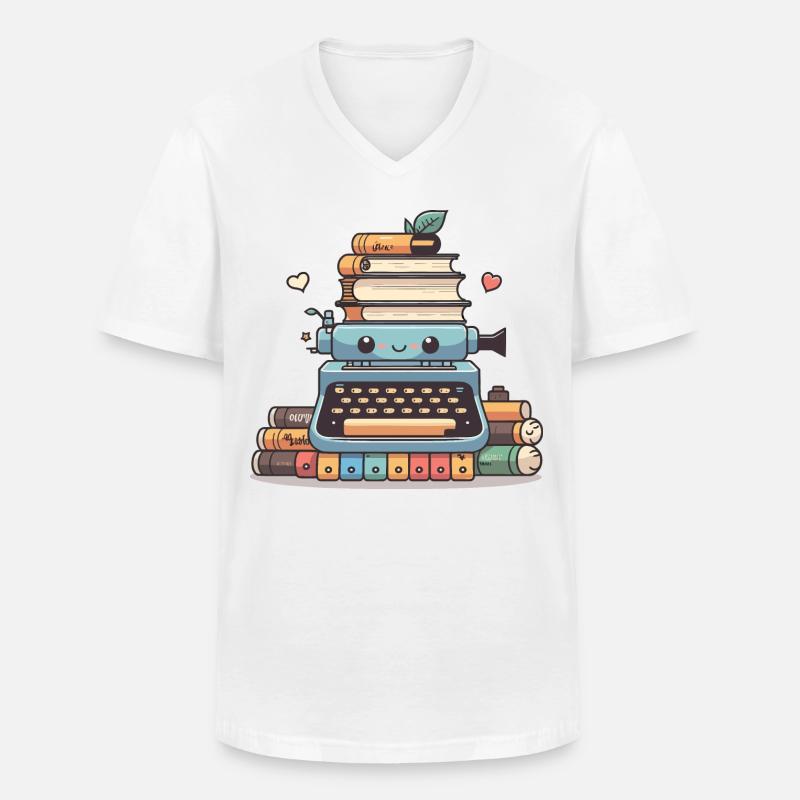 Der Wortweber - Männer-T-Shirt mit V-Ausschnitt - Weiß