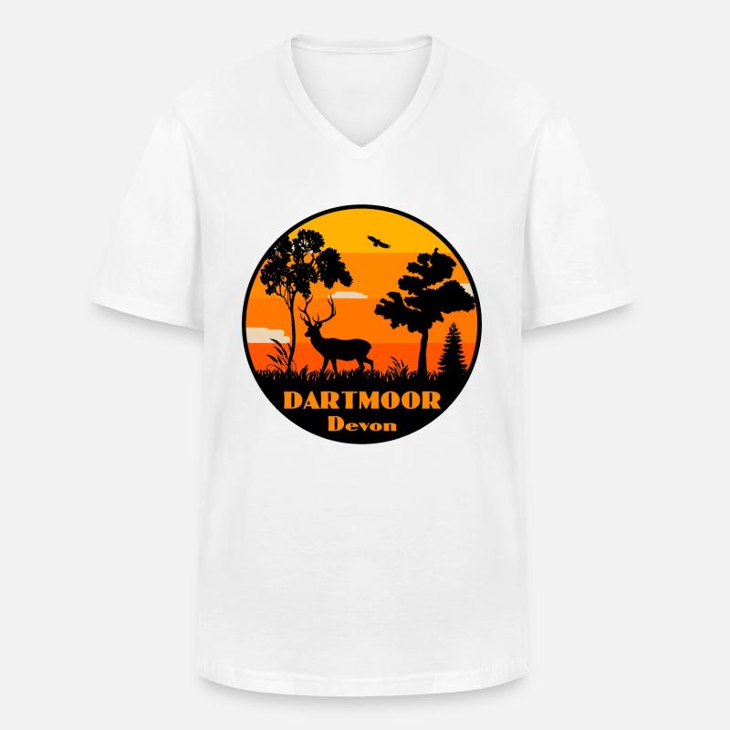 Dartmoor Devon - Männer-T-Shirt mit V-Ausschnitt - Weiß