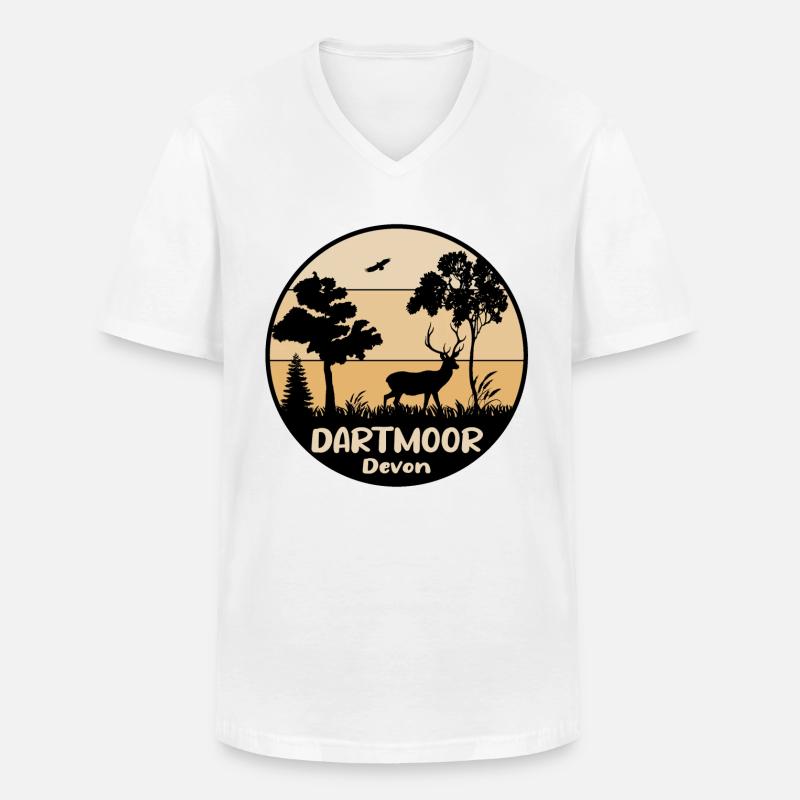 Dartmoor Devon - Männer-T-Shirt mit V-Ausschnitt - Weiß