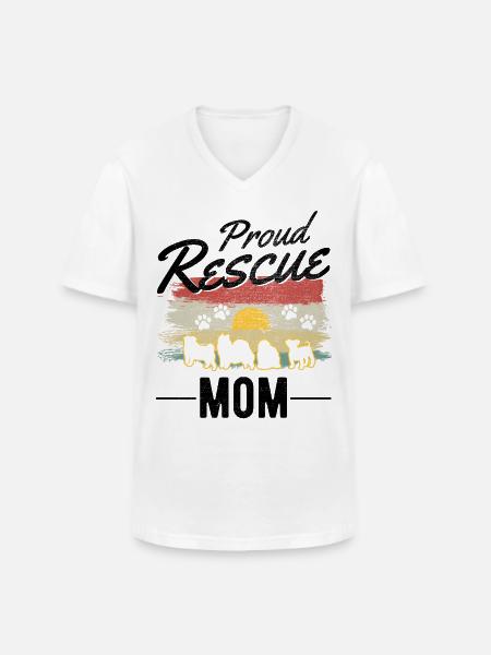 Hunderettung Mama Straßenhund - Männer-T-Shirt mit V-Ausschnitt - Weiß