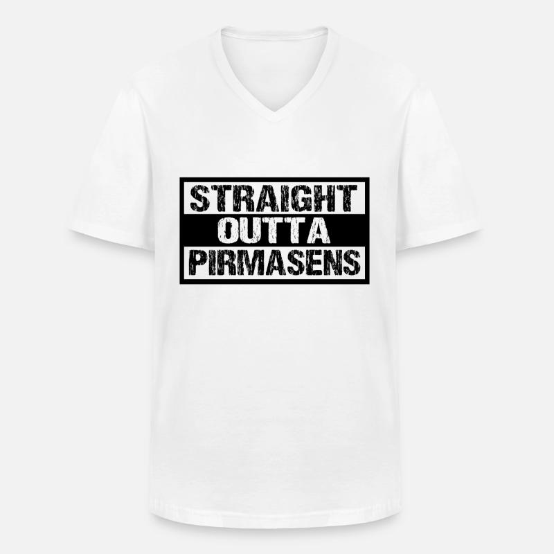 Pirmasens - Männer-T-Shirt mit V-Ausschnitt - Weiß