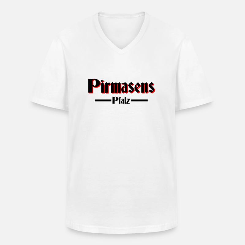 Pirmasens - Männer-T-Shirt mit V-Ausschnitt - Weiß