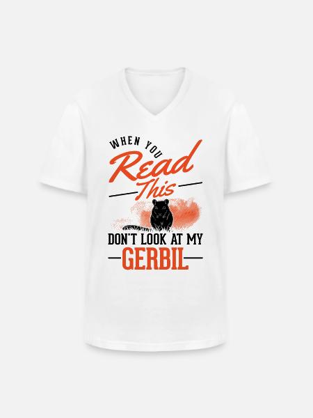 Gerbil Gift Mongolian Gerbil Gerbil - Men's V-Neck T-Shirt - white
