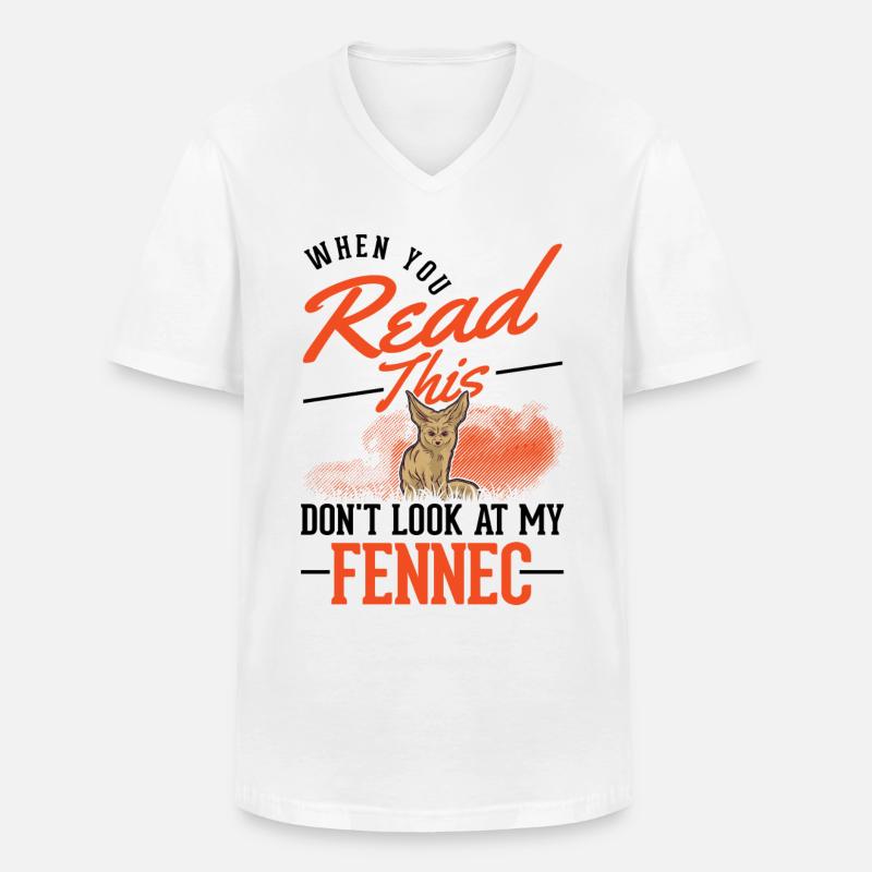 Fennek Geschenk Wüstenfuchs Fennec - Männer-T-Shirt mit V-Ausschnitt - Weiß