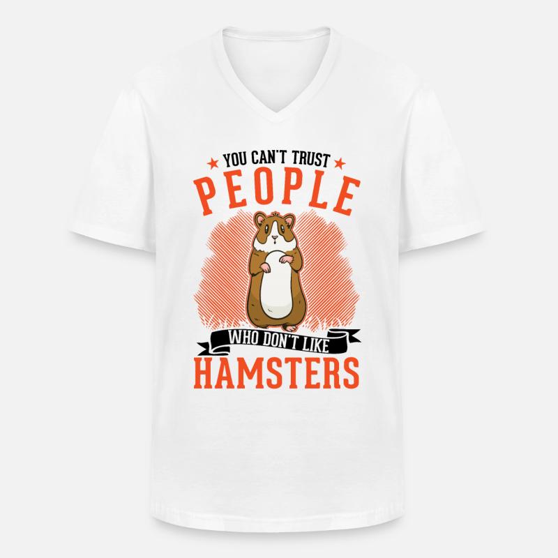Hamster Hamsterrad Goldhamster Hamster - Männer-T-Shirt mit V-Ausschnitt - Weiß