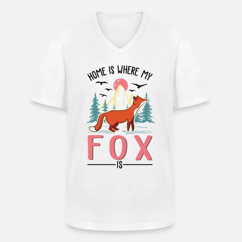 Fuchs Geschenk Rotfuchs - Männer-T-Shirt mit V-Ausschnitt - Weiß