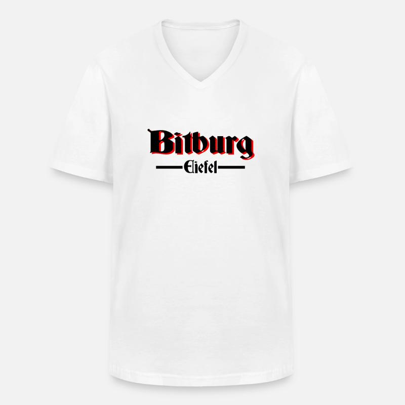 Bitburg - Männer-T-Shirt mit V-Ausschnitt - Weiß