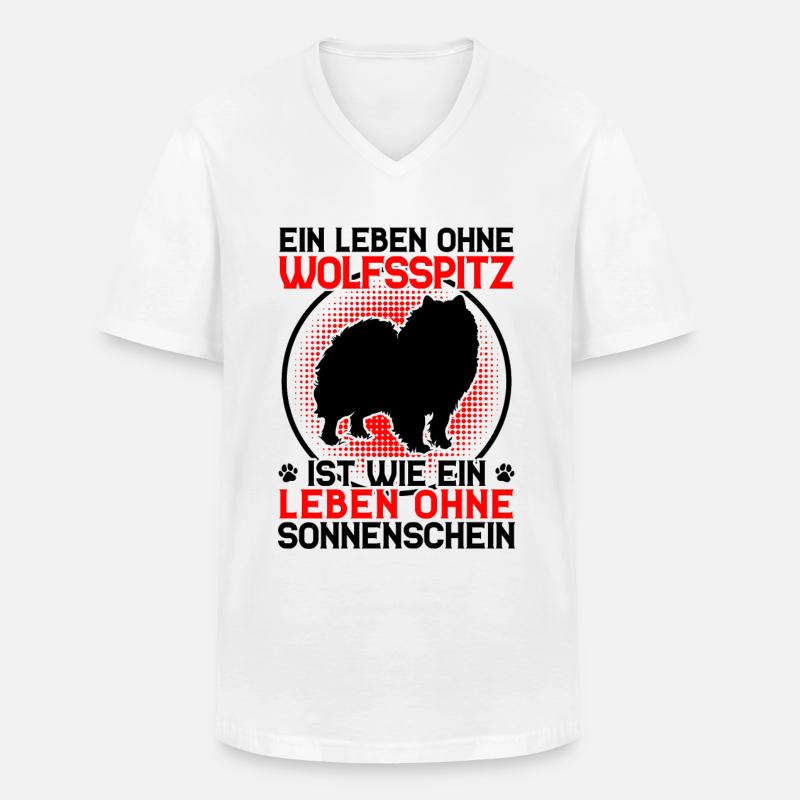 Life without Wolfsspitz German Wolfsspitz - Men's V-Neck T-Shirt - white