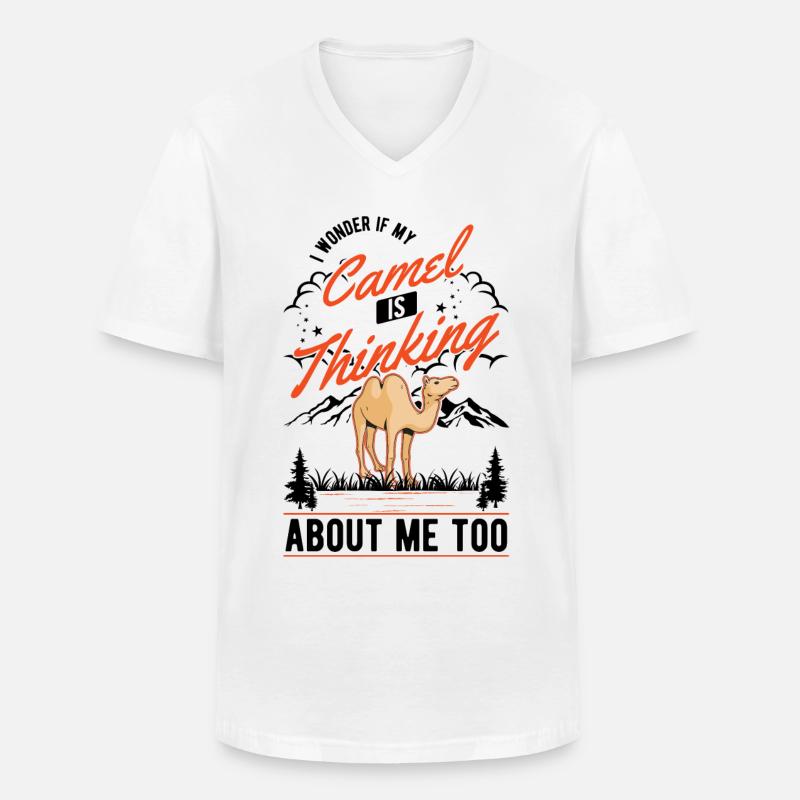 Kamel Geschenk Dromedar Camel Großkamel - Männer-T-Shirt mit V-Ausschnitt - Weiß