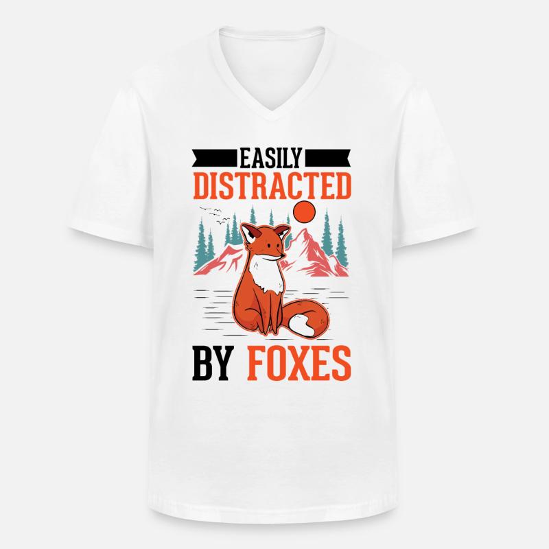 Fuchs Geschenk Rotfuchs - Männer-T-Shirt mit V-Ausschnitt - Weiß