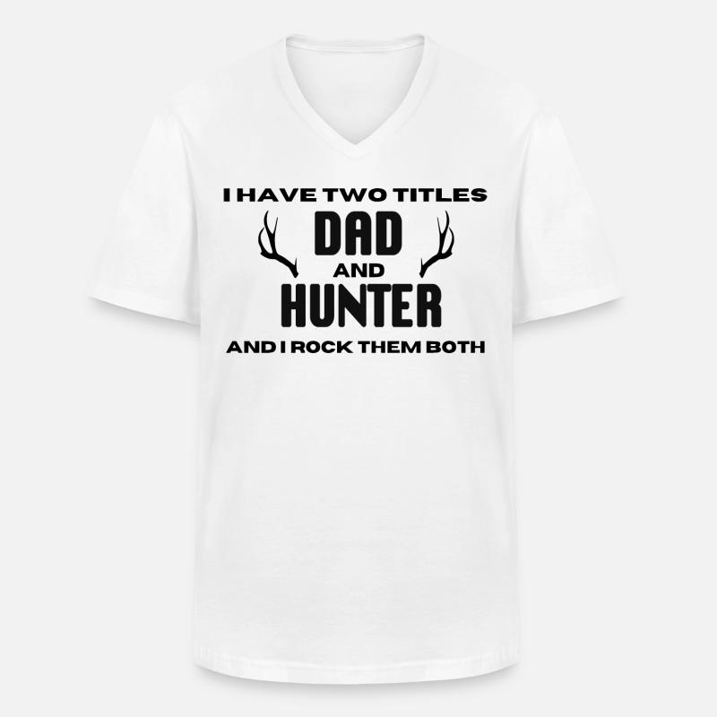Jäger Spruch Jagd - Männer-T-Shirt mit V-Ausschnitt - Weiß
