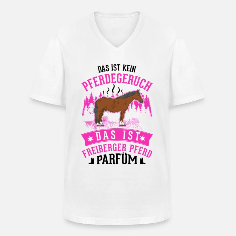 Freiberger Pferd Parfüm - Männer-T-Shirt mit V-Ausschnitt - Weiß