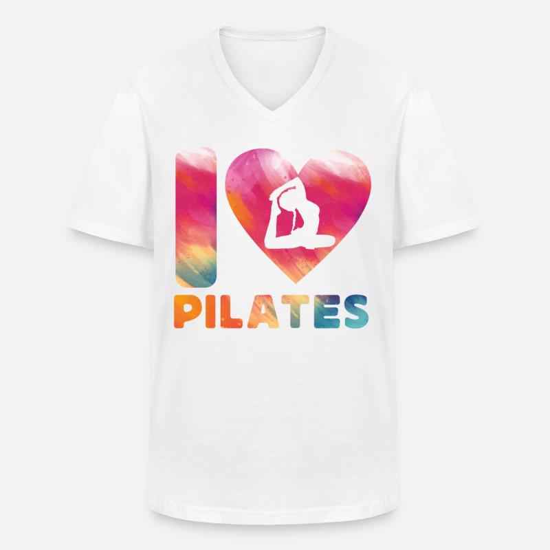 Pilates Instructor Teacher Heart - Männer-T-Shirt mit V-Ausschnitt - Weiß