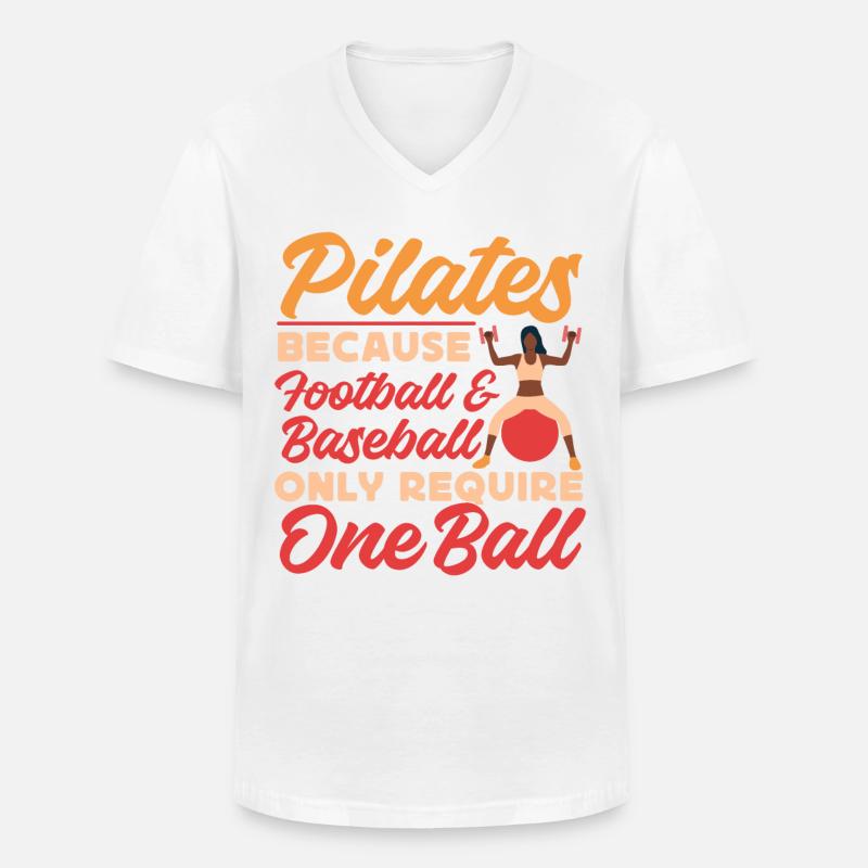 Pilates Instructor Teacher Pilates - Männer-T-Shirt mit V-Ausschnitt - Weiß