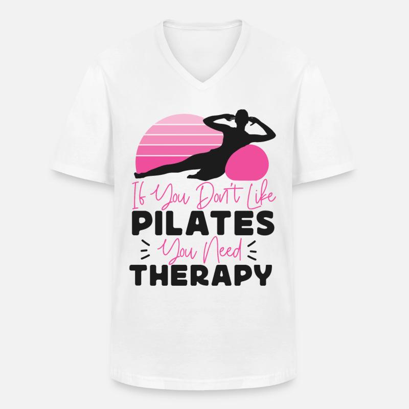 Pilates Instructor Teacher Retro - Männer-T-Shirt mit V-Ausschnitt - Weiß