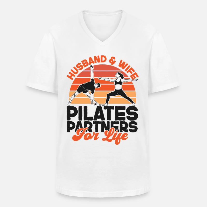 Pilates Instructor Teacher Husband - Men's V-Neck T-Shirt - white