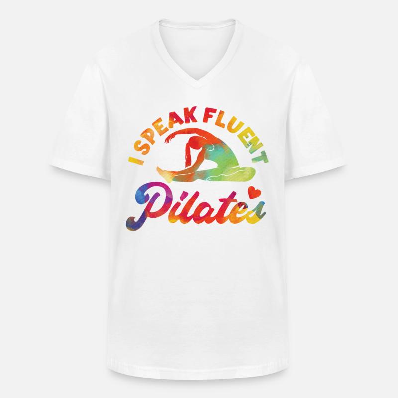 Pilates Instructor Teacher - Männer-T-Shirt mit V-Ausschnitt - Weiß
