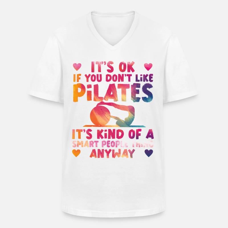 Pilates Instructor Teacher - Männer-T-Shirt mit V-Ausschnitt - Weiß