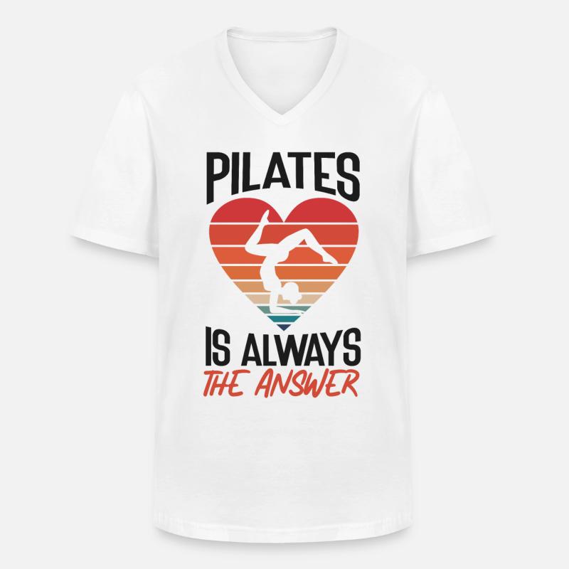 Pilates Instructor Teacher Retro - Männer-T-Shirt mit V-Ausschnitt - Weiß