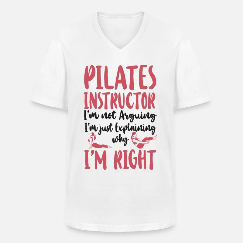 Pilates Instructor Teacher Pilates - Männer-T-Shirt mit V-Ausschnitt - Weiß